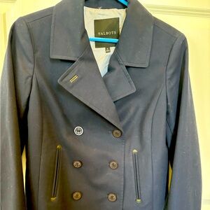 Talbots trench pea coat, navy